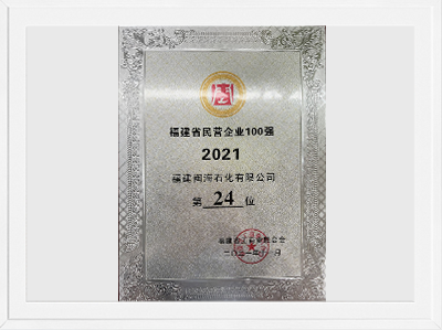 2021年福建省民營企業(yè)100強第24位